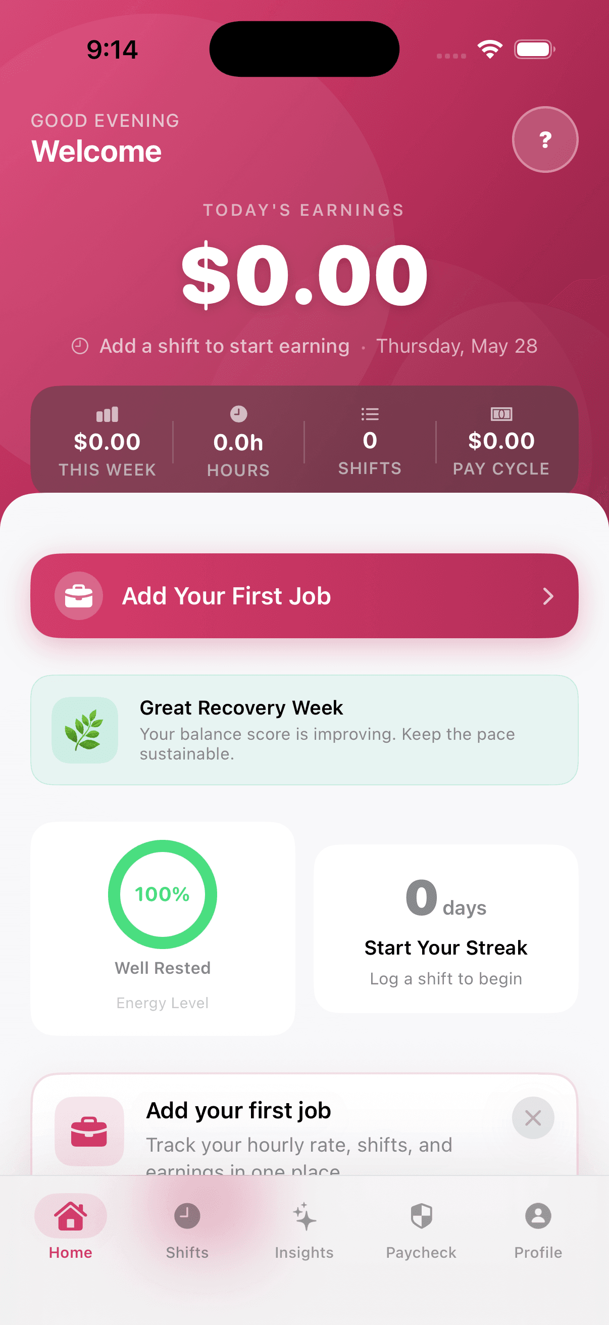 ShiftFlow app screenshot